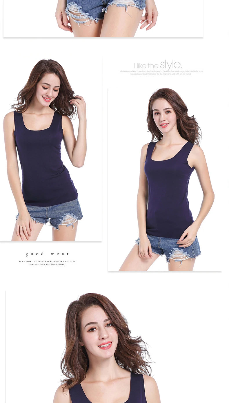 Débardeur sans couture pour femmes, couleur unie, gilet Modal doux, t-shirt sans manches, blanc, sans trace, haute qualité, été, 2022