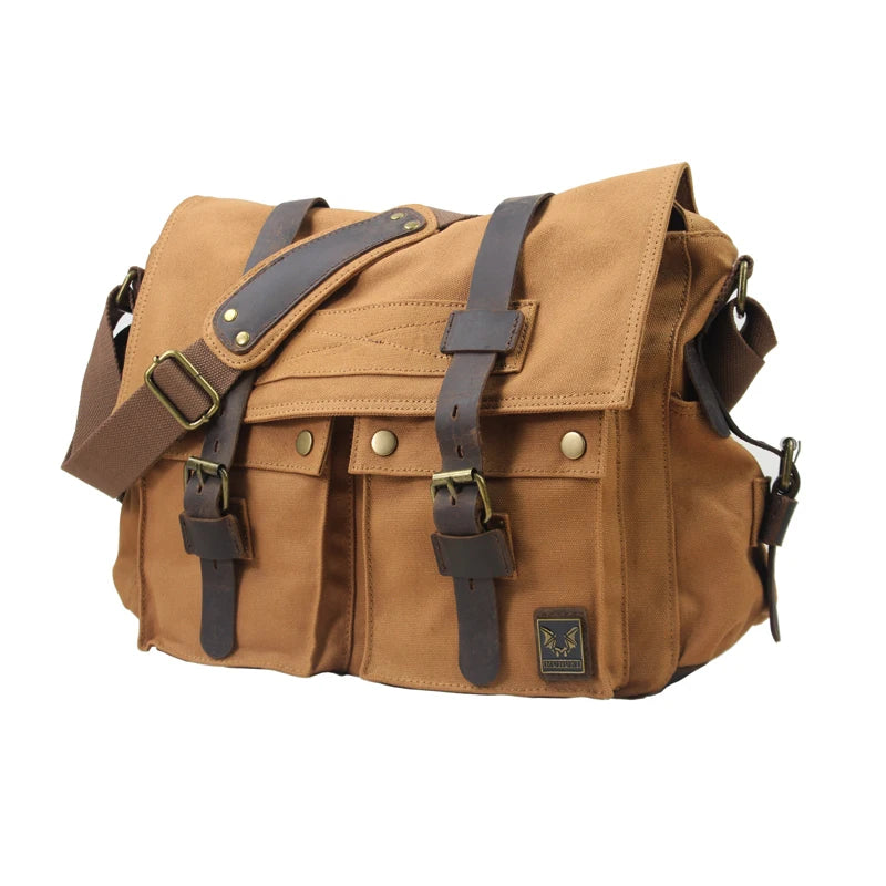 Je suis légende Will Smith toile + cuir véritable hommes sac de messager toile sac à bandoulière hommes sac à bandoulière fronde sac casual sacoche