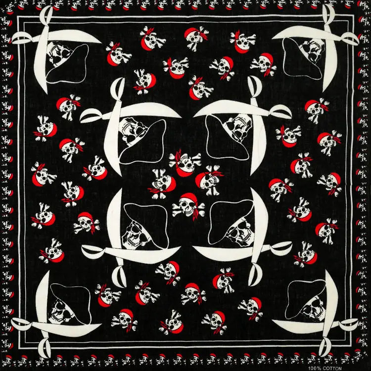 Nouveau Design de mode Hip Hop 100% coton crâne Bandana carré écharpe noir Paisley vélo bandeau pour femmes/hommes/garçons/filles