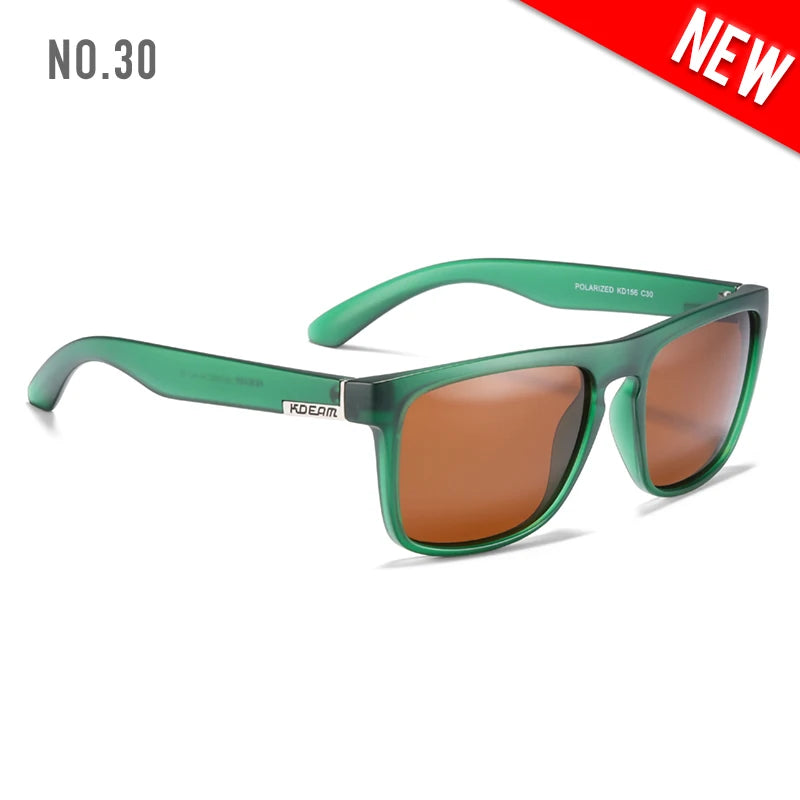 KDEAM-Lunettes de soleil polarisées pour hommes, lunettes de soleil miroir tout adaptées, design classique, boîte de marque CE, mode