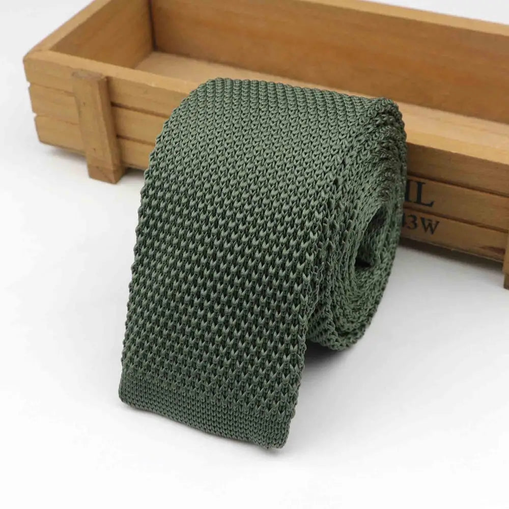 Mode hommes cravate colorée tricot cravates tricotées cravate couleur unie étroit mince maigre tissé plaine Cravate cravates étroites