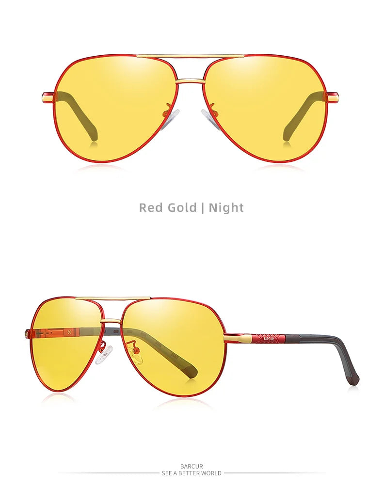 BARCUR Vintage lunettes de soleil en aluminium hommes revêtement polarisé lunettes de soleil classiques femmes ombre mâle accessoires de conduite