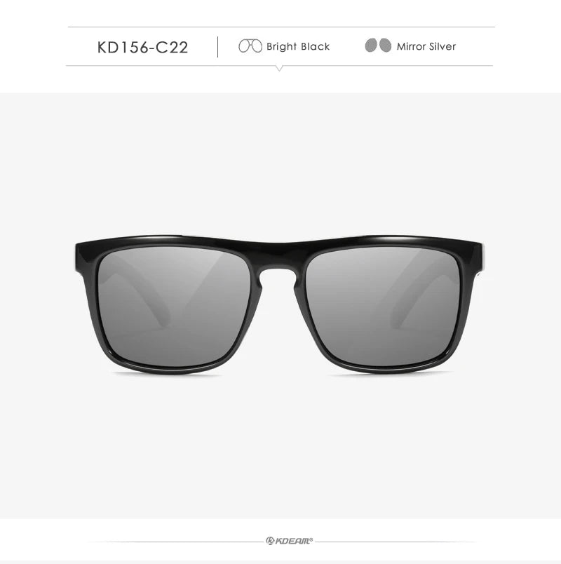 KDEAM-Lunettes de soleil polarisées pour hommes, lunettes de soleil miroir tout adaptées, design classique, boîte de marque CE, mode