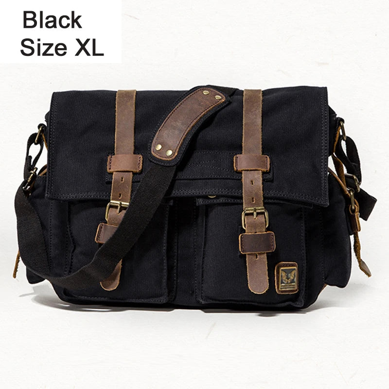 Je suis légende Will Smith toile + cuir véritable hommes sac de messager toile sac à bandoulière hommes sac à bandoulière fronde sac casual sacoche