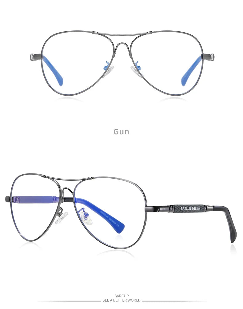 BARCUR Design titane alliage lunettes de soleil polarisées hommes lunettes de soleil femmes pilote dégradé lunettes miroir nuances