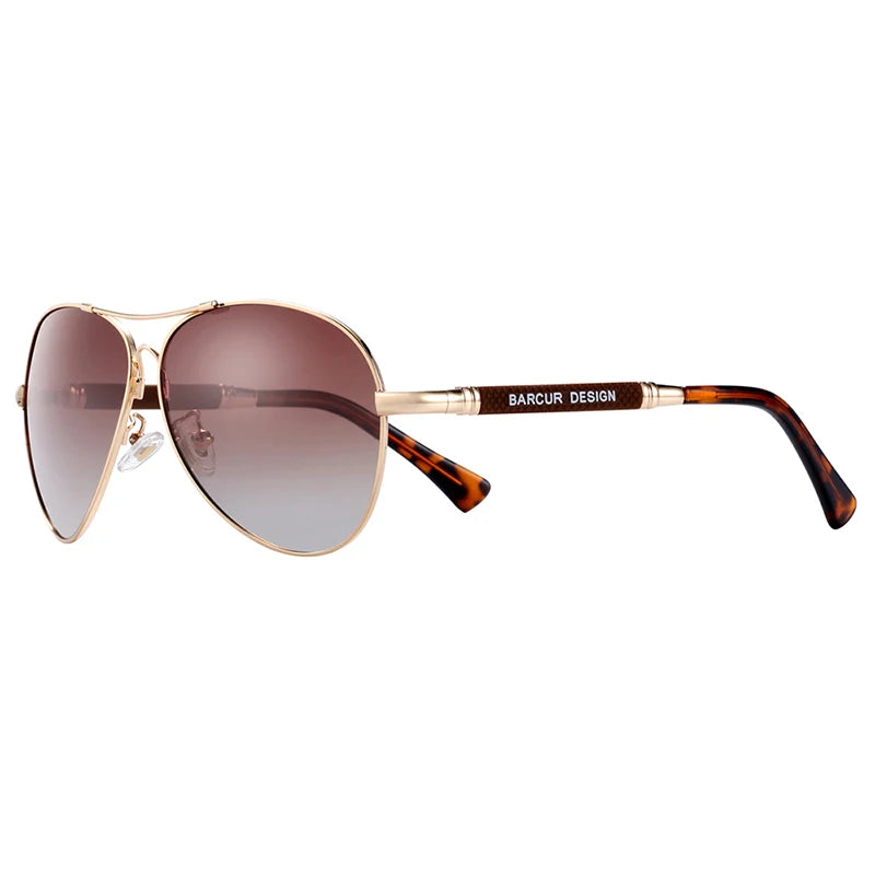 BARCUR Design titane alliage lunettes de soleil polarisées hommes lunettes de soleil femmes pilote dégradé lunettes miroir nuances