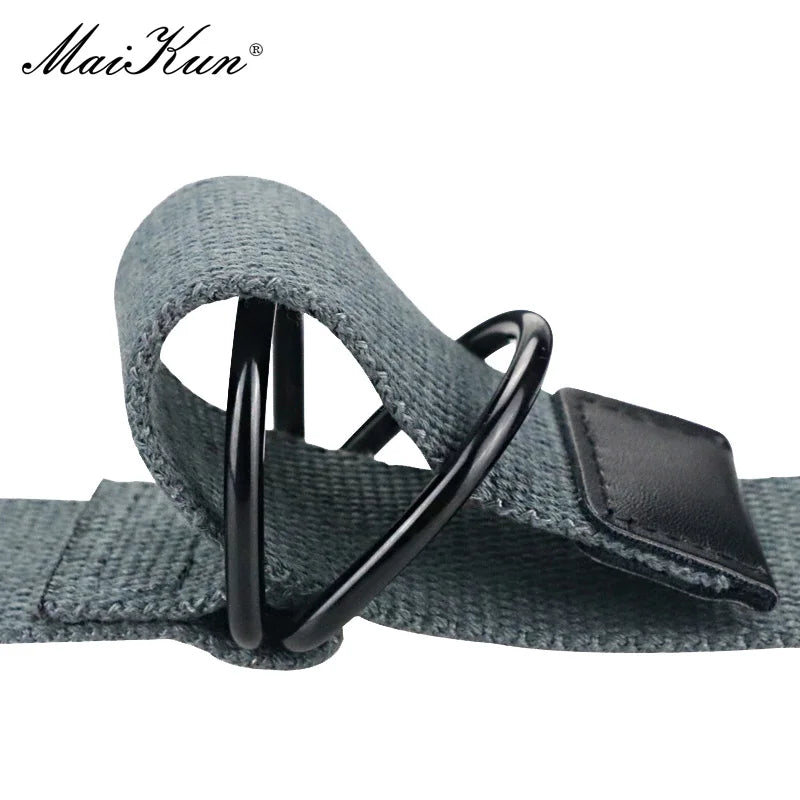 Maikun toile tactique hommes ceinture de haute qualité unisexe Double anneau en D boucle ceinture décontracté toile femme ceinture tissu pour jean