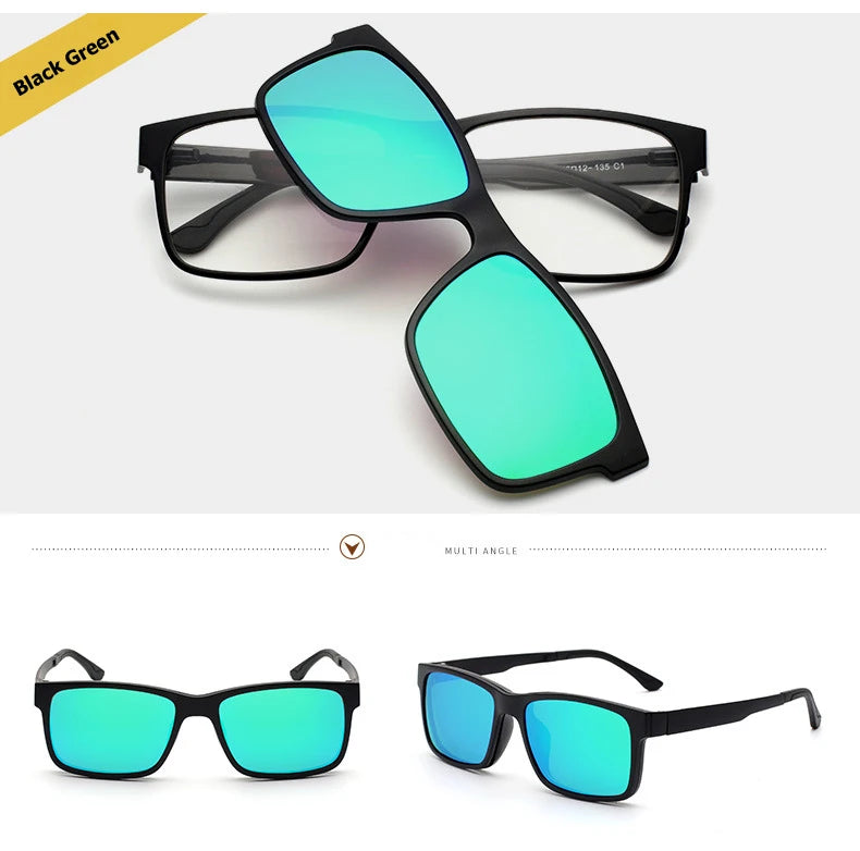 Lunettes marque designer polarisé aimant pince lunettes cadre hommes femmes myopie lunettes de Prescription optique lunettes de soleil lunettes