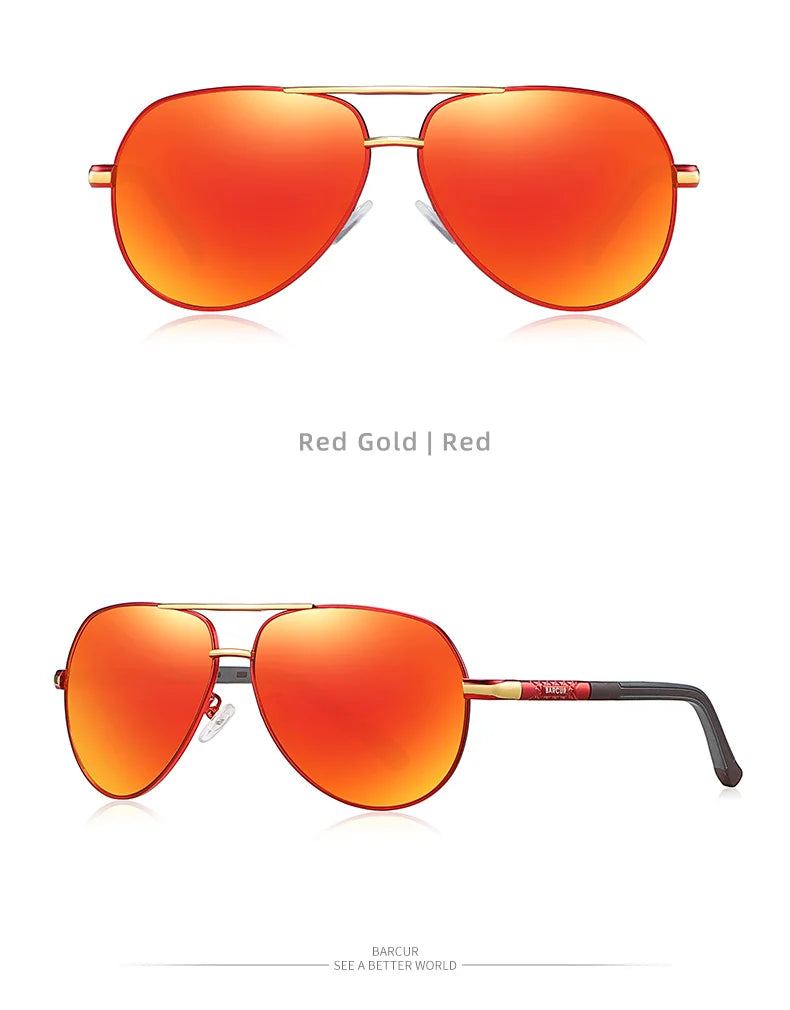 BARCUR Vintage lunettes de soleil en aluminium hommes revêtement polarisé lunettes de soleil classiques femmes ombre mâle accessoires de conduite