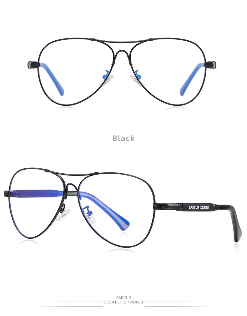 BARCUR Design titane alliage lunettes de soleil polarisées hommes lunettes de soleil femmes pilote dégradé lunettes miroir nuances