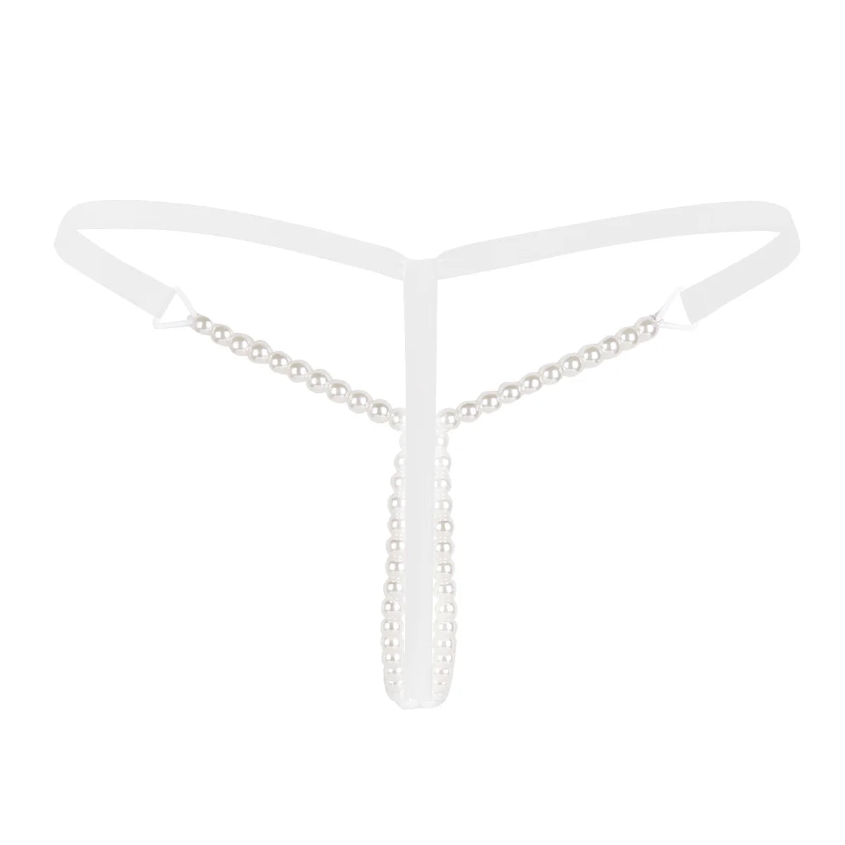 Women Erotic Mini Lingerie Low Rise T-Back Open Butt Stretchy Pearl G-String Thong Briefs Underwear