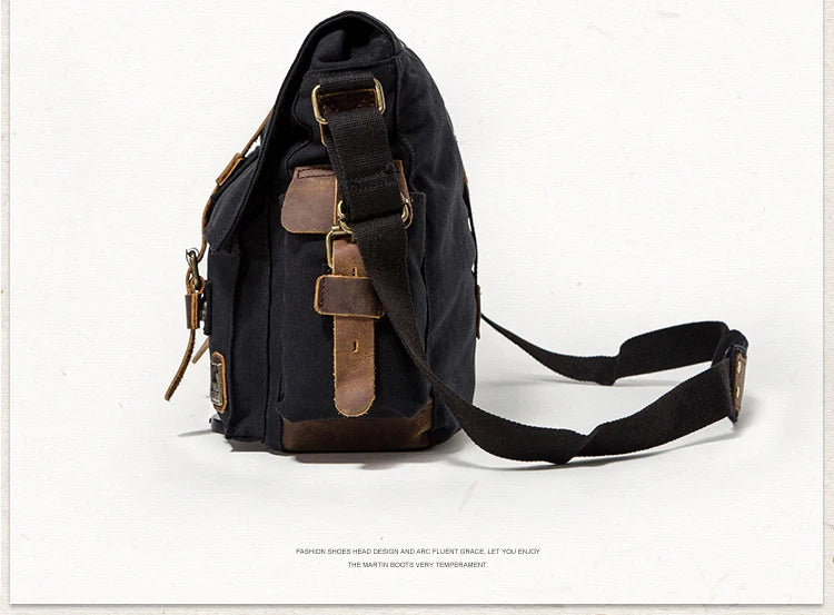 Je suis légende Will Smith toile + cuir véritable hommes sac de messager toile sac à bandoulière hommes sac à bandoulière fronde sac casual sacoche