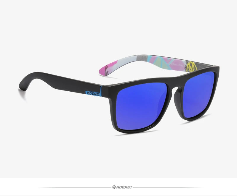 KDEAM-Lunettes de soleil polarisées pour hommes, lunettes de soleil miroir tout adaptées, design classique, boîte de marque CE, mode