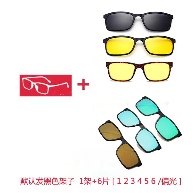 Lunettes marque designer polarisé aimant pince lunettes cadre hommes femmes myopie lunettes de Prescription optique lunettes de soleil lunettes