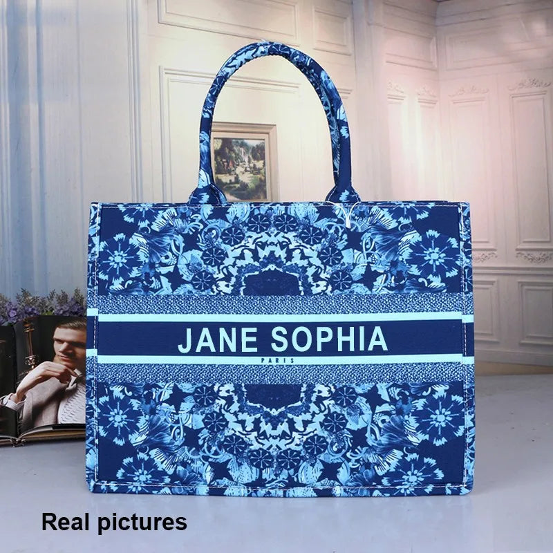 Spring And Summer Personalized Fashion Printing Large Capacity Canvas Bag Name Custom Book tote Women Commuter Travel Bag