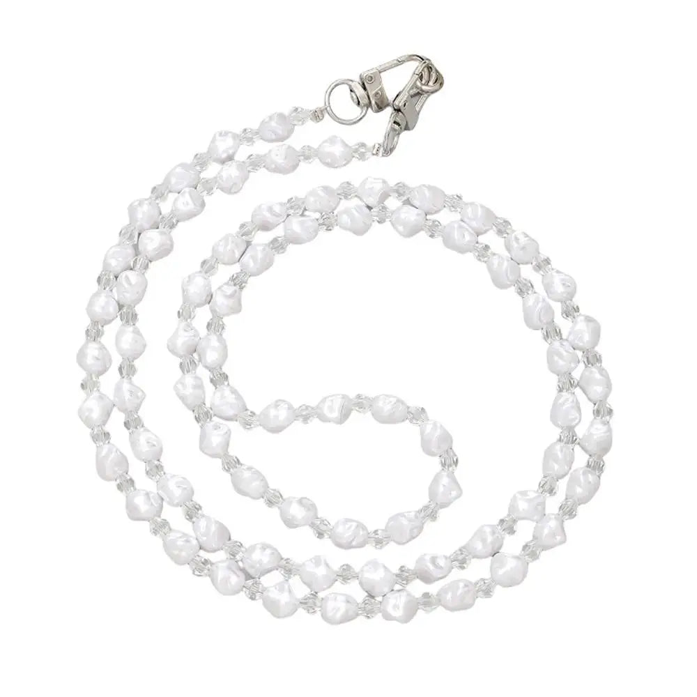 120cm Bag Chain for Handbag Handles Butterfly Beaded Phone Lanyard  DIY Purse Replacement for Shoulder Bag Straps Pearl Belt