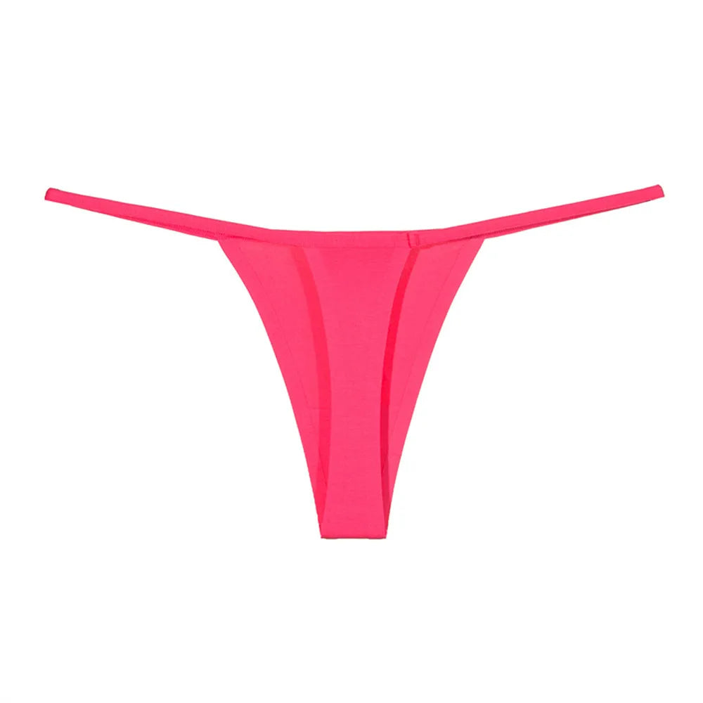 2pcs Women's Thong Sexy Lingerie Cotton Seamless Invisible Underwear Mid-rise T-back Panties Single Chip Breathable and Soft