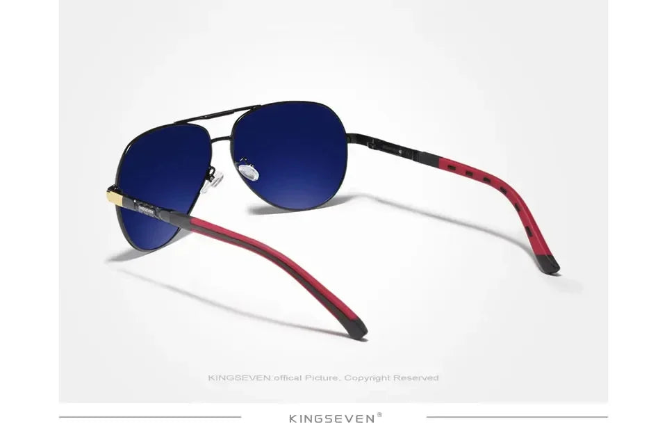 KINGSEVEN-Lunettes de soleil polarisées en aluminium vintage pour hommes et femmes, lunettes de soleil de marque classique, lentille de revêtement, lunettes de conduite