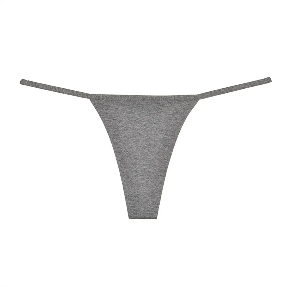 2pcs Women's Thong Sexy Lingerie Cotton Seamless Invisible Underwear Mid-rise T-back Panties Single Chip Breathable and Soft