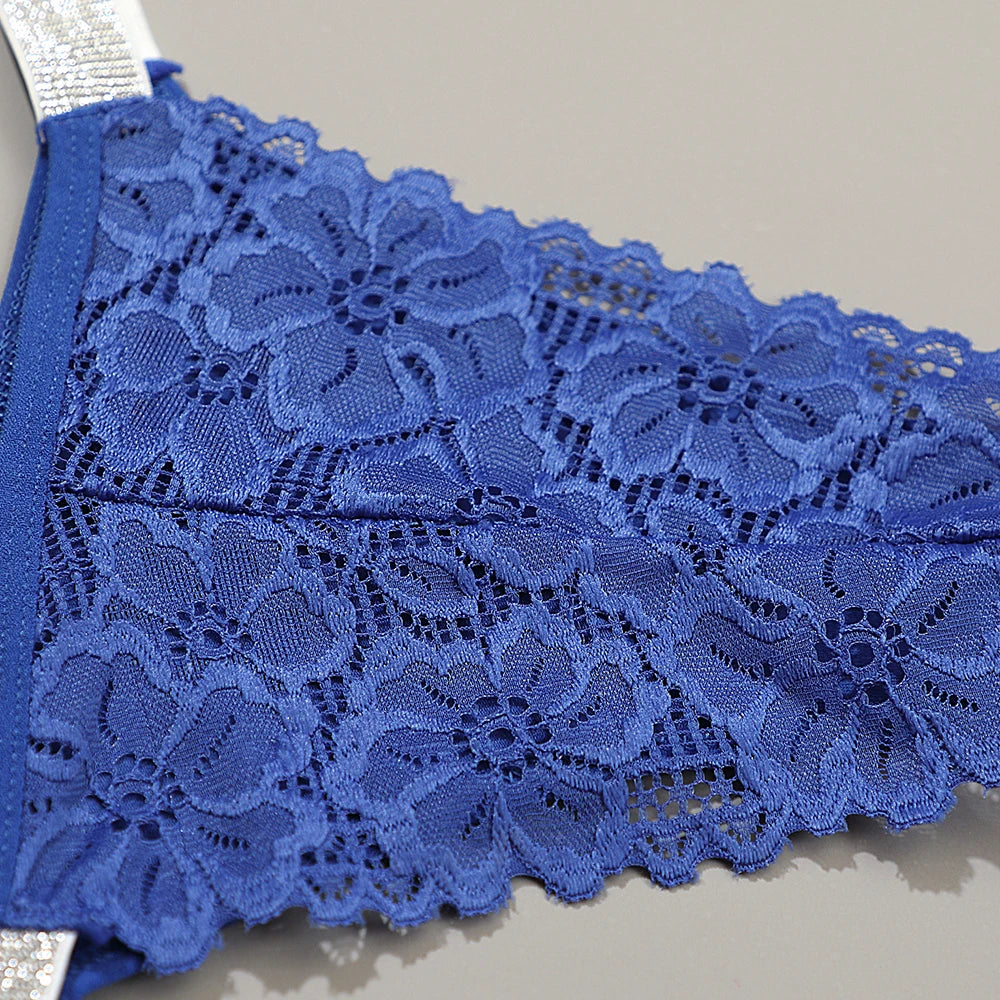 Women Panties Shiny Rhinestone Sexy Lace Lingerie Women Low Rise Female Cotton Underwear G-string  Ladies BriefsThong