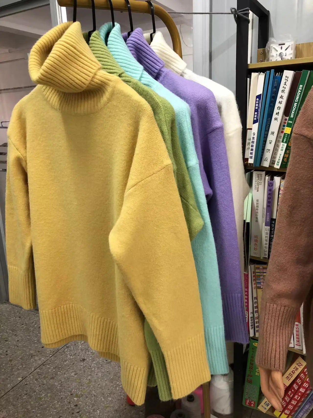 Oversized Women Cashmere Turtleneck Sweater Basics Knitted Jumpers Top Autumn Winter Warm Female Pullvers Sweater