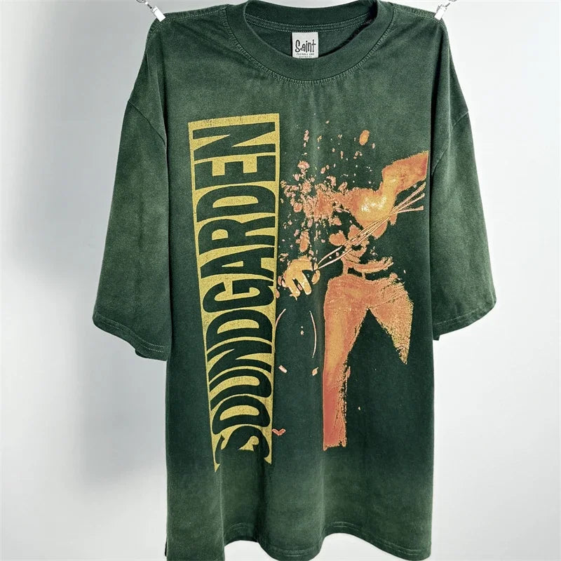 Washed Saint Punk art limited edition BOX TEE Hand Worn Vest T-Shirts Men Women High Quality T Shirt