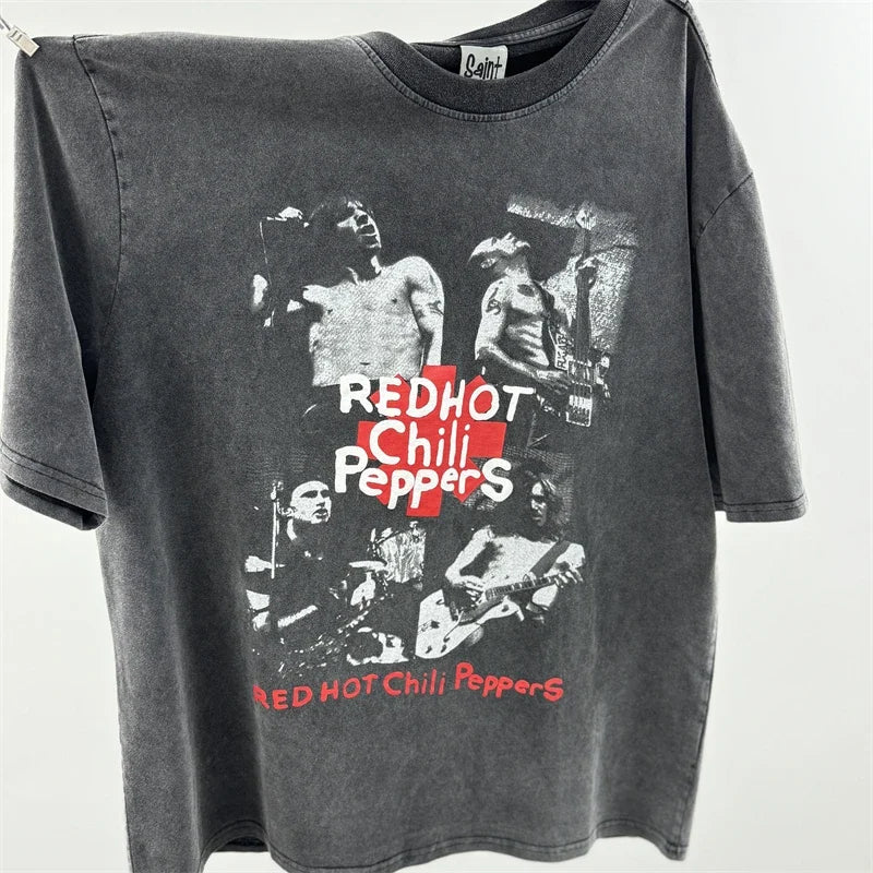 Washed Saint Punk art limited edition BOX TEE Hand Worn Vest T-Shirts Men Women High Quality T Shirt