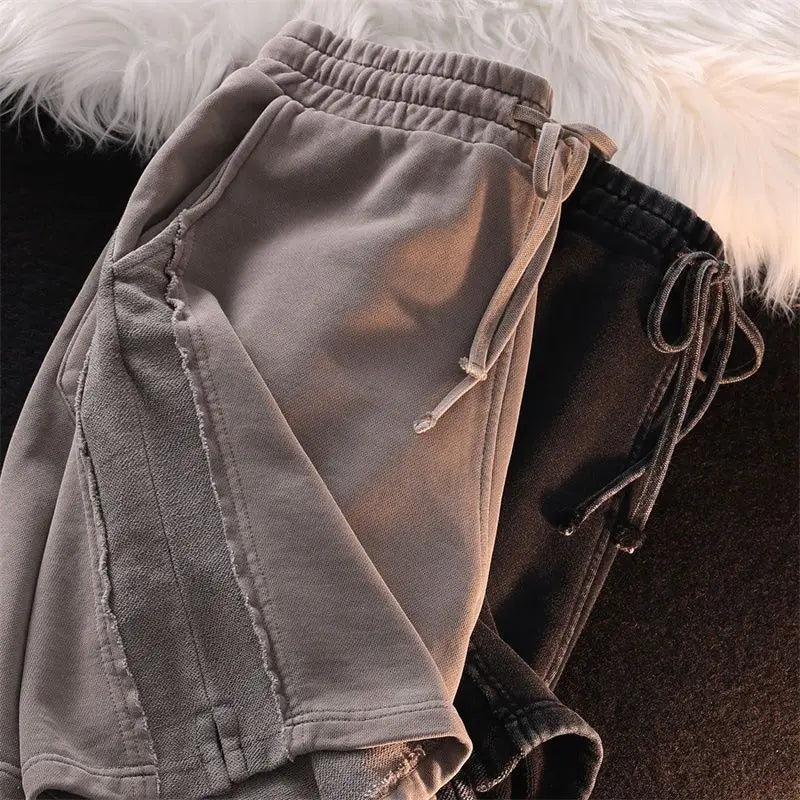 Street Retro Niche Splicing Casual Pinch Pants for Men and Women Summer Loose Sports Old Shorts Trend