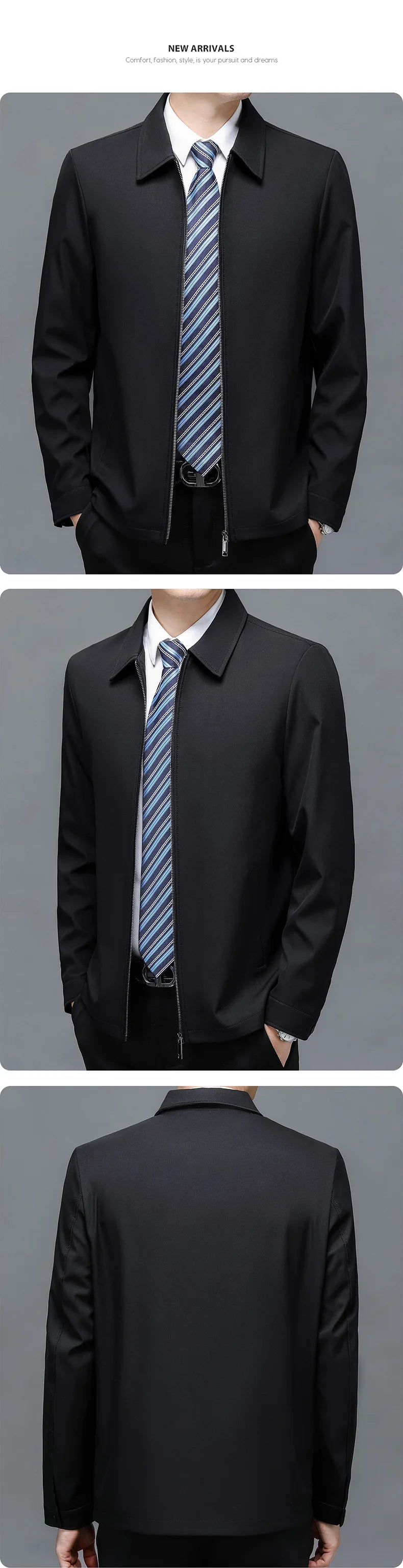 BROWON Brand Coat Men Jacket 2025 Autumn New Fashion Turn-Down Collar Jacket Men Casual Business Solid Color Outwear Mens Jacket