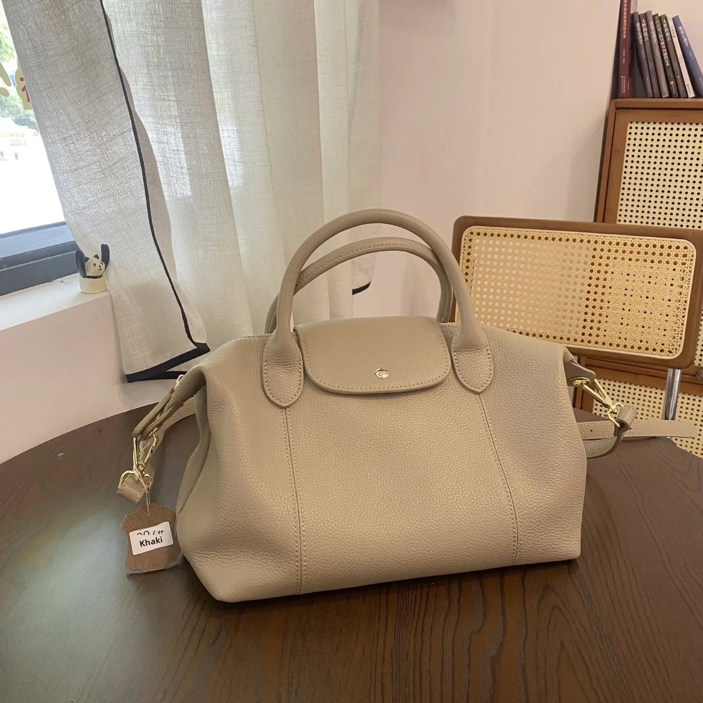 Soft Cow Leather Dumpling Shape Handbag Women's Classic Top-handle Bag Simple Design Single Shoulder Crossbody Bag