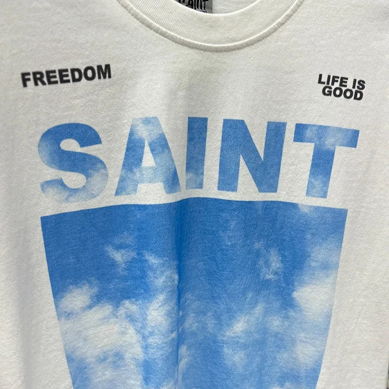 Red Skull Finger Print Damaged Hole Saint Tank Tee Men Women Streetwear Oversized Vest Vintage Washe Black Sleeveless T Shirt