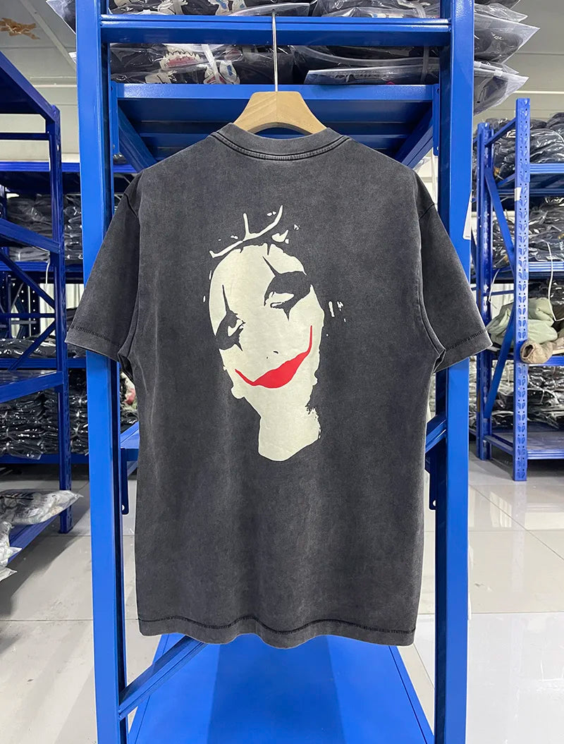 Saint High Quality Casual Loose Smiling Print Men T Shirt