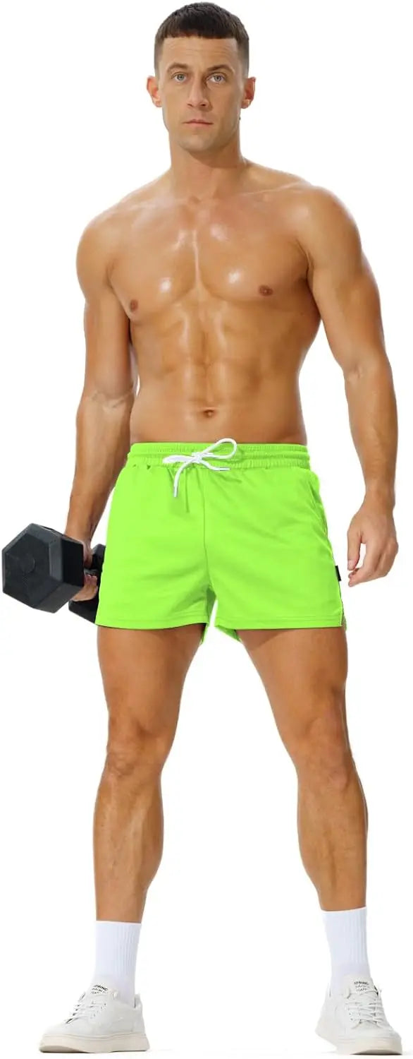 AIMPACT Men's Gym Workout Shorts Mesh Lightweight Bodybuilding Shorts Training Running Sports Jogger with Pockets