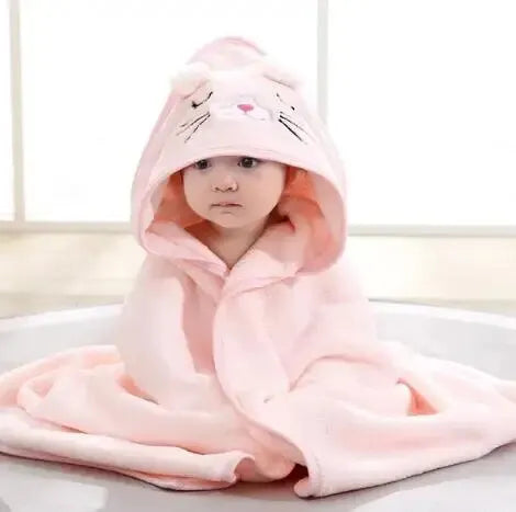 Serviette de bain pour tout-petits, peignoir pour bébé, couvertures pour garçons et filles, emmailloter avec capuche, lieux de dessin animé, sourire, literie pour enfants nouveau-nés