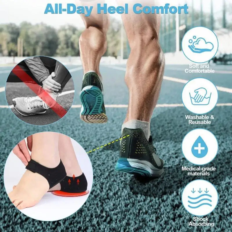 2 Pieces Pain Relief for Plantar Gel Heel Pad Fasciitis Socks Worn in Shoes Thin Heel Spur Foot Skin Care Protector Heel Sleeves