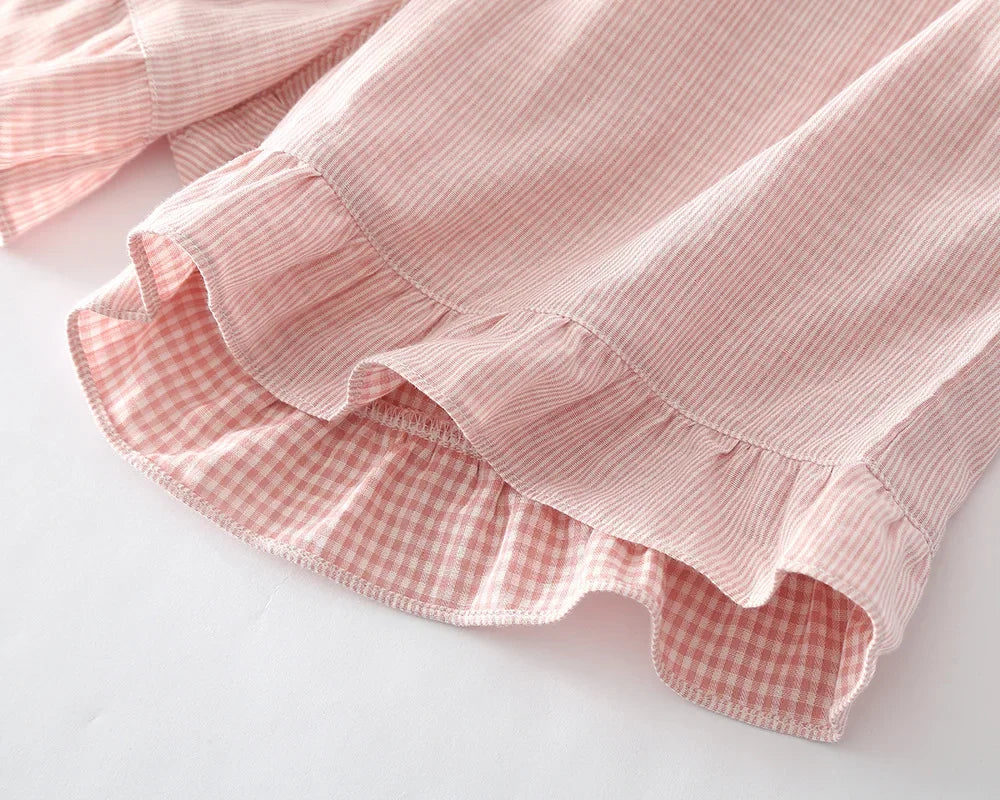 Newest Summer Cotton Double-layer Gauze Women's Pajamas Thin Sleeveless Vest Style Tops with Shorts Home Outfit Set