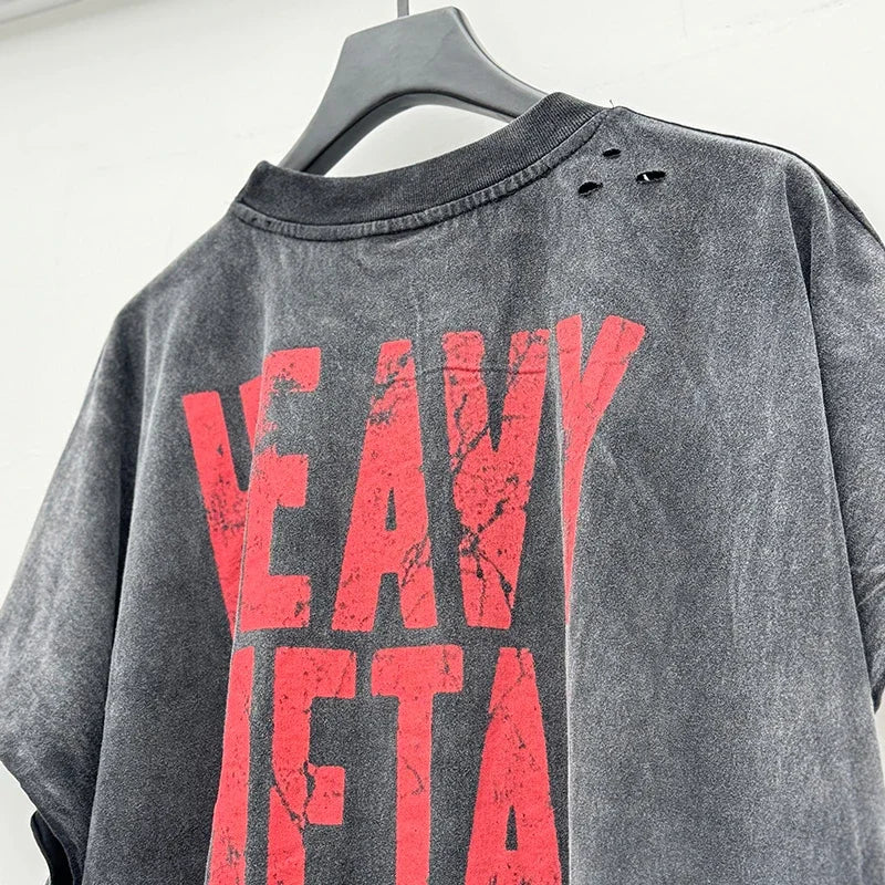 Graphics Print Vintage Washed Black Dirty Sleeveless T-Shirt Men Women Hip Hop Oversized Box Tee Best Quality Cotton T Shirt