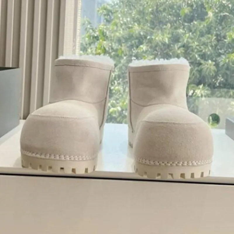 Winter Boots Women Snow Boots genuine leather Waterproof Warm Ski Boots Female Outdoor Non-slip Cotton Boots Size 35-40