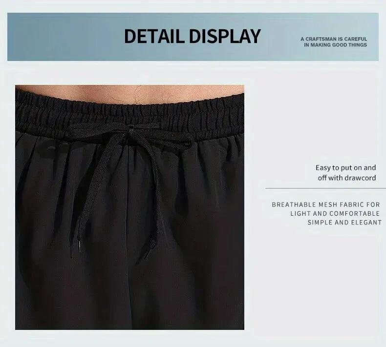 Men's Aloe Pants Athletic Shorts Two-Layer Swim Trunks: Stylish, Quick-Drying & Comfortably Fit for Beach, Pool & Hot Spring!