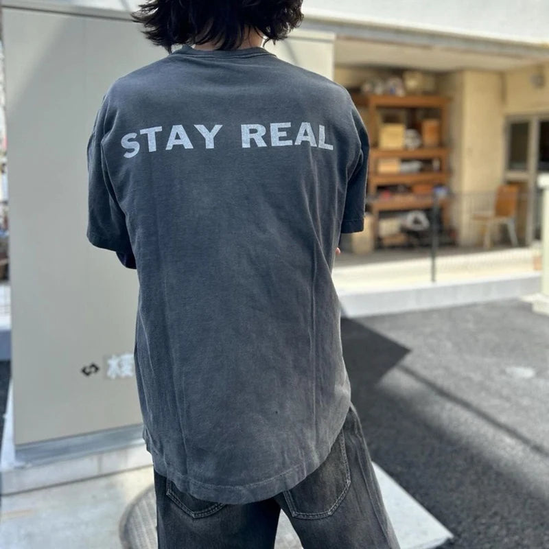 Saint High Quality Casual Loose Smiling Print Men T Shirt