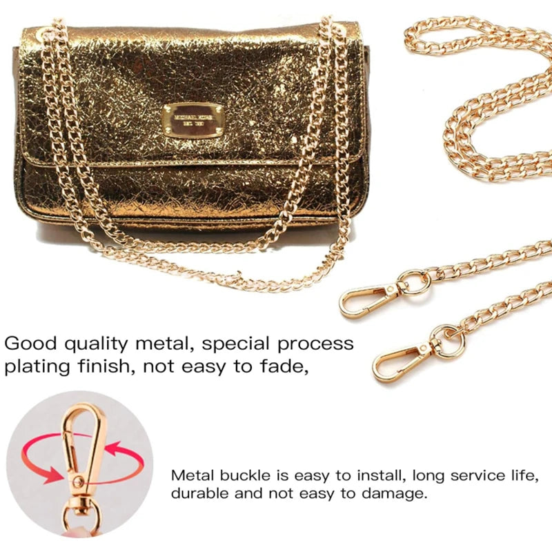40/120CM High Quality Metal Bag Chain DIY Woven Bag Aluminum Shoulder Strap Crossbody Bag Metal Replacement Chains Accessories