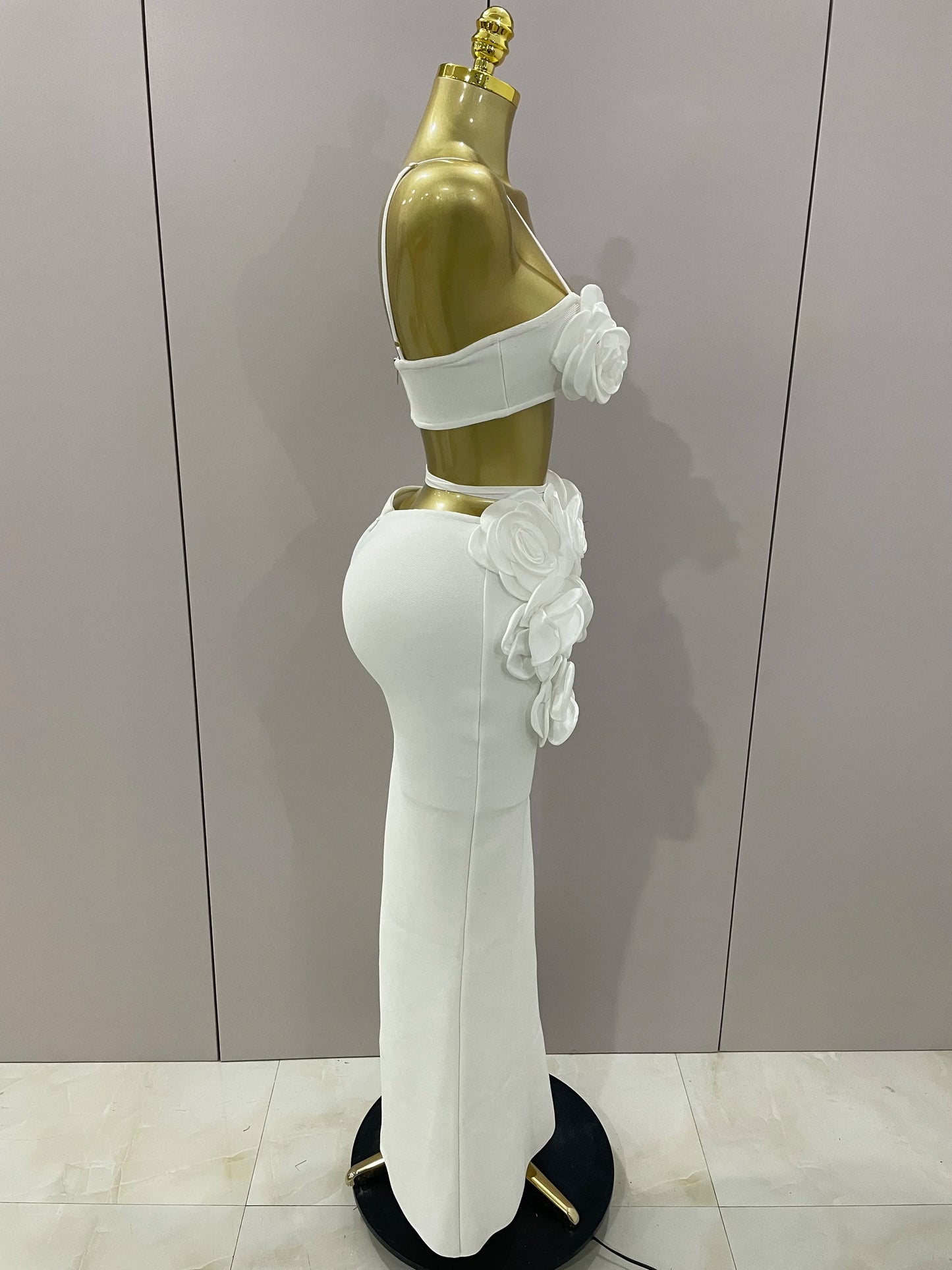 Sexy Camisole Floral Bandage Long Skirts 2-Piece Set 2025 Women Celebrity Elegant Party Cocktail Prom Gown Nightclub Outfit