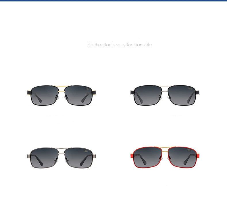 Audi UV400 Polarized Rectangle Sunglasses Glasses for Men Women Driving Motorcycle Outdoor Cycling Glasses with AntiGlare Lens