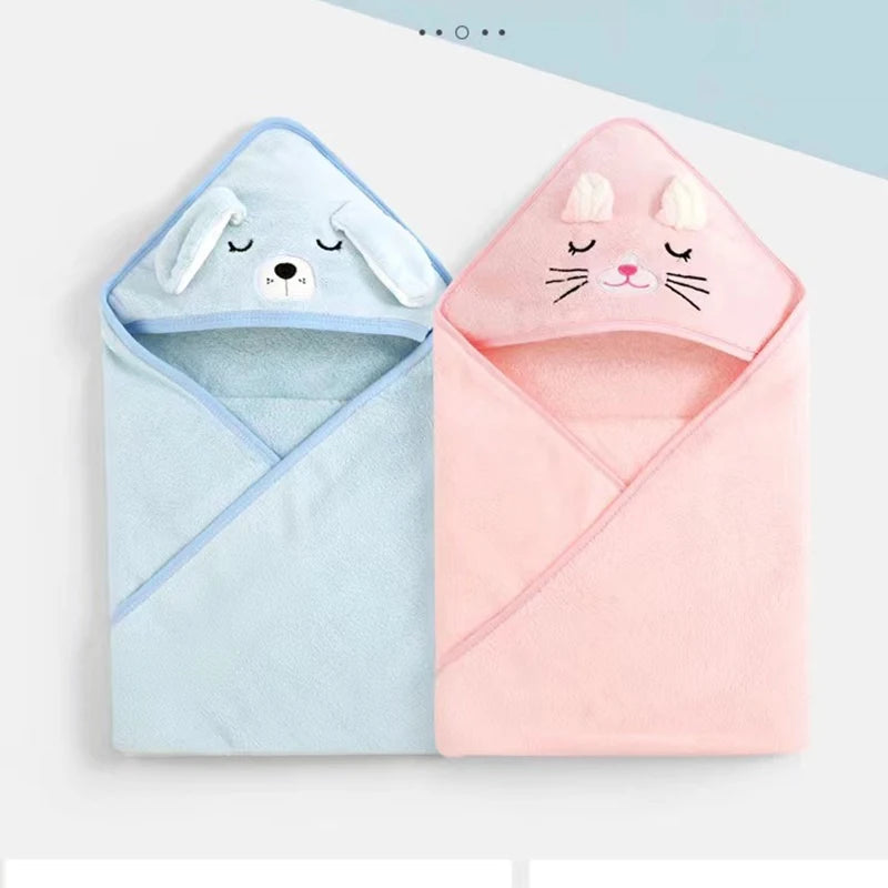 Serviette de bain pour tout-petits, peignoir pour bébé, couvertures pour garçons et filles, emmailloter avec capuche, lieux de dessin animé, sourire, literie pour enfants nouveau-nés