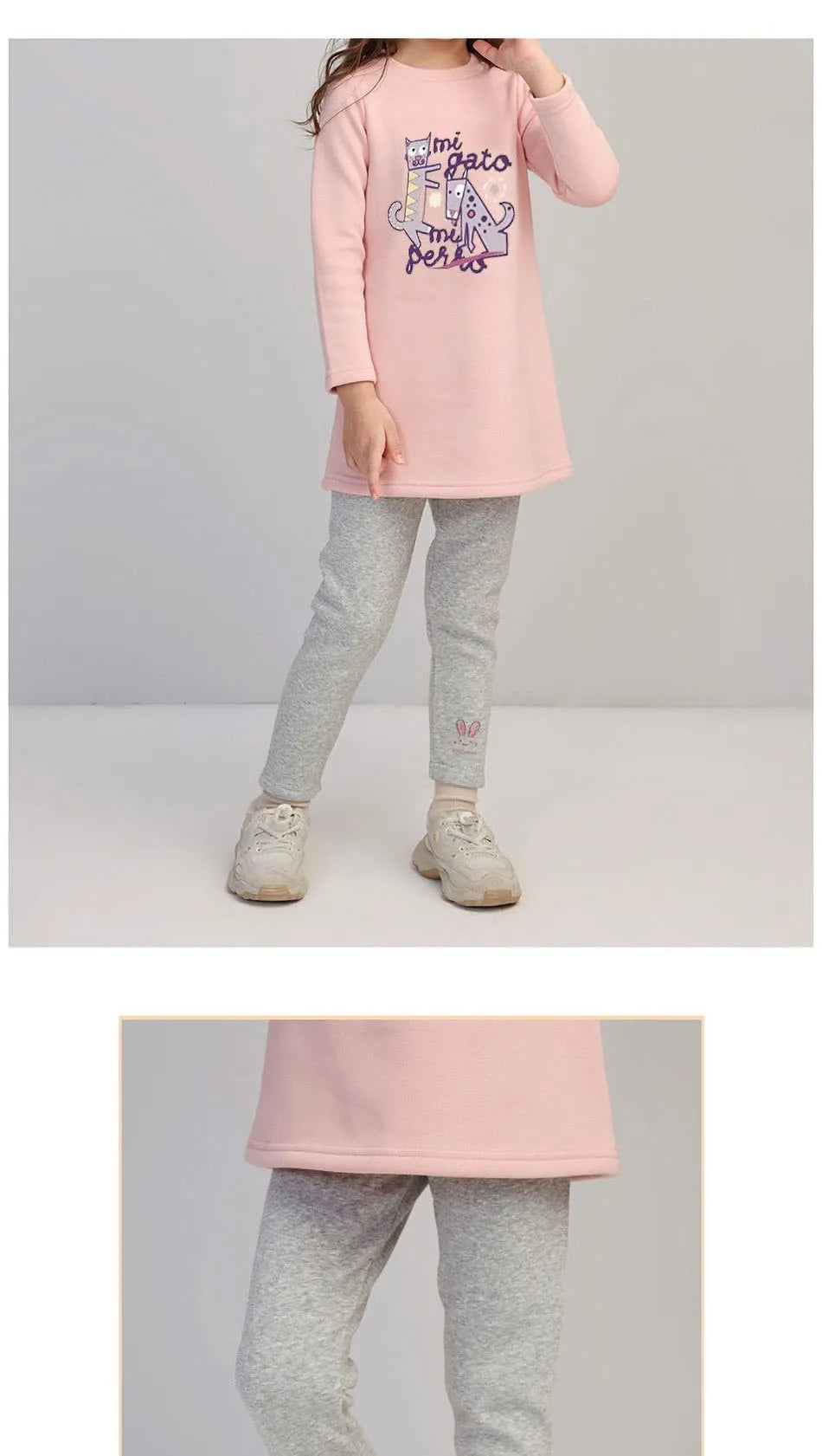 Leggings pour filles de 3 à 8 ans, pantalons lapin pour bébés, collants thermiques pour enfants, doublure polaire, à la mode, bas décontracté, automne et hiver