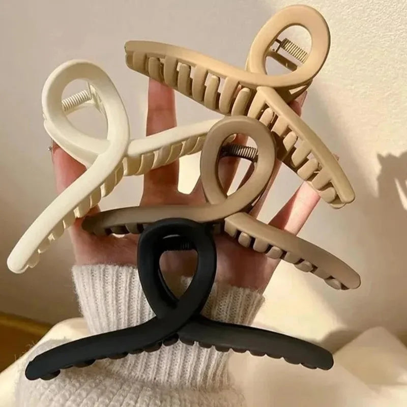 Women Hair Claw Clip Cross Matte Hairpin Fashion French Elegant Hairgrips Large Hair Claw Crab Clips Korean Hair Accessories
