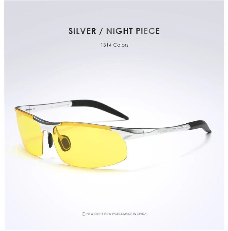AORON – lunettes de soleil polarisées pour hommes, monture en aluminium et magnésium, lunettes de Sport rétro pour conducteur, lunettes de soleil UV400 Anti-éblouissement