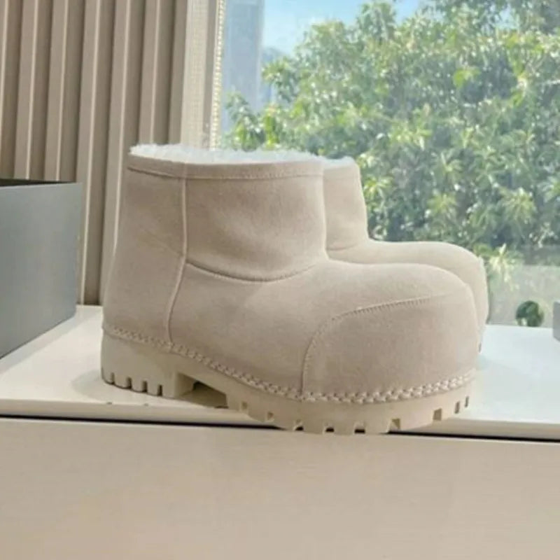 Winter Boots Women Snow Boots genuine leather Waterproof Warm Ski Boots Female Outdoor Non-slip Cotton Boots Size 35-40