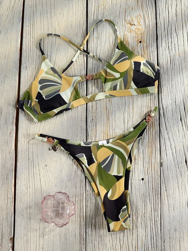 Miyouj Push Up Bikinis New Two Piece Suit 2025 Bathsuit Sexy Bikini Sets Hollow Out Swimsuit String Bathwear Low Waist Swimwear