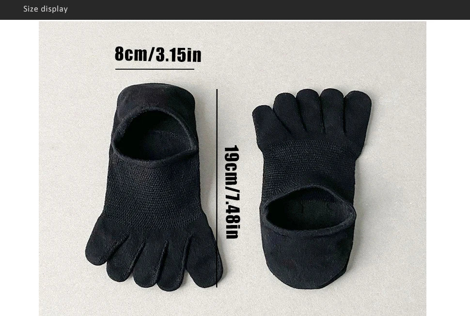 5 Pairs Invisible Toe Socks Summer Thin Cotton Mesh Shallow Mouth Soft Elastic Breathable Deodorant Cool 5 Finger Socks Sokken
